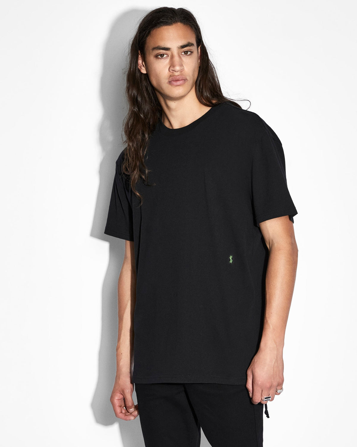 Mens 4x4 Biggie Ss Tee Black Green Oversized Tees - Black