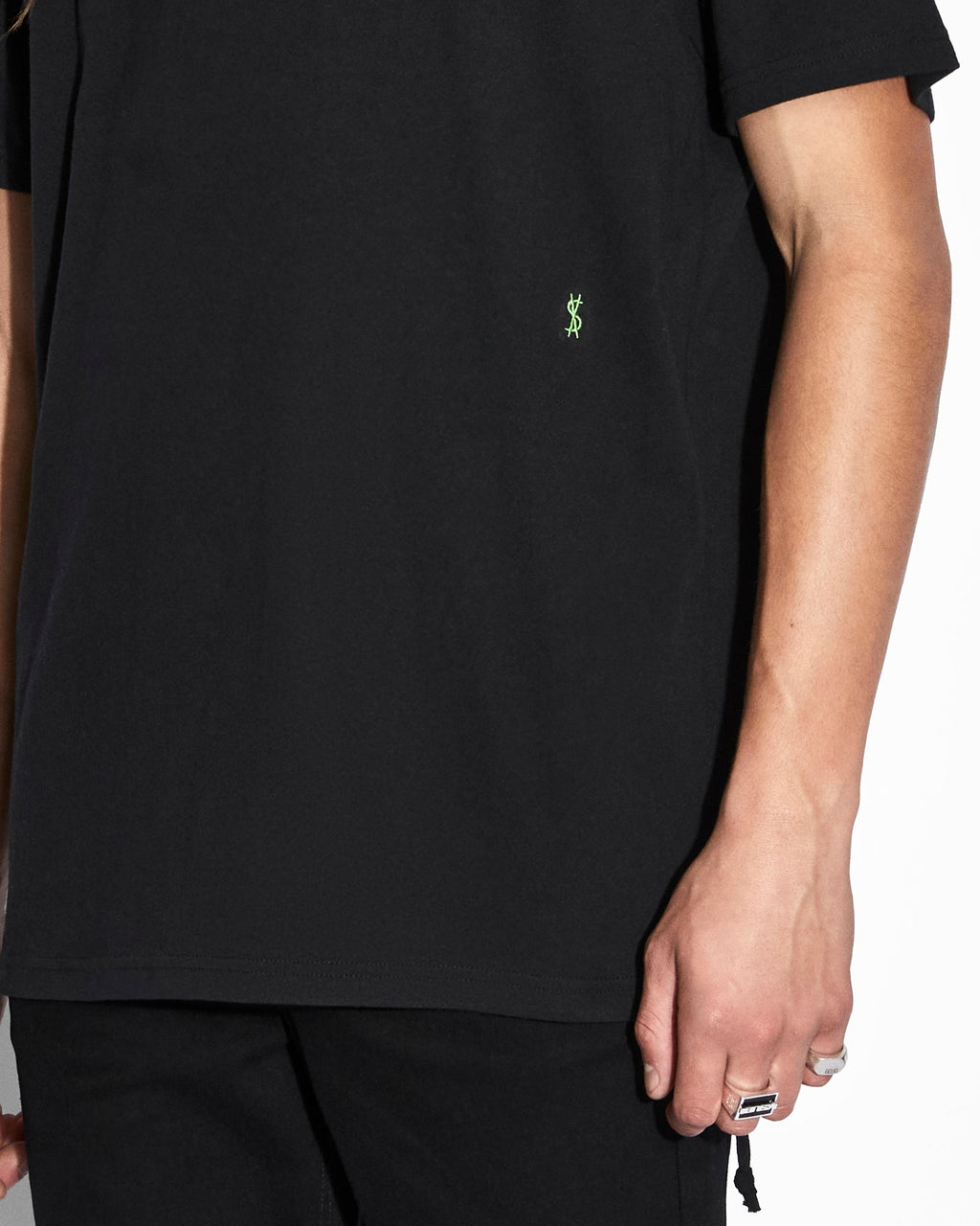 Mens 4x4 Biggie Ss Tee Black Green Oversized Tees - Black