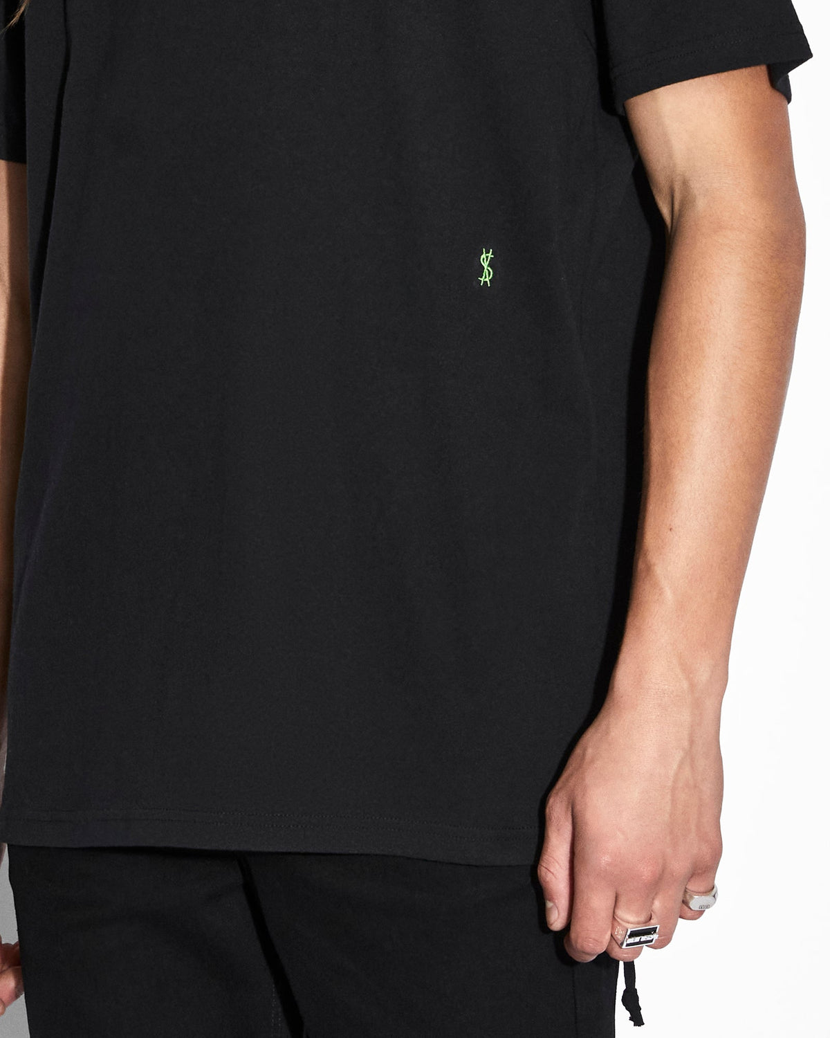 Mens 4x4 Biggie Ss Tee Black Green Oversized Tees - Black