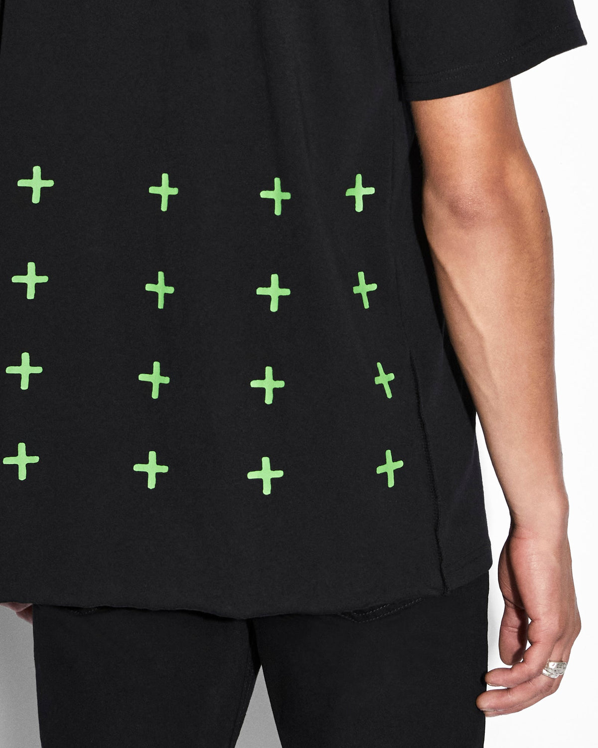 Mens 4x4 Biggie Ss Tee Black Green Oversized Tees - Black