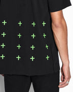 Mens 4x4 Biggie Ss Tee Black Green Oversized Tees - Black