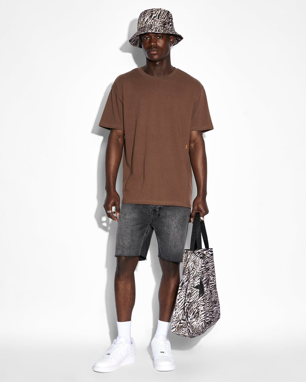 Mens 4x4 Biggie Ss Tee Brown Oversized Tees - Brown