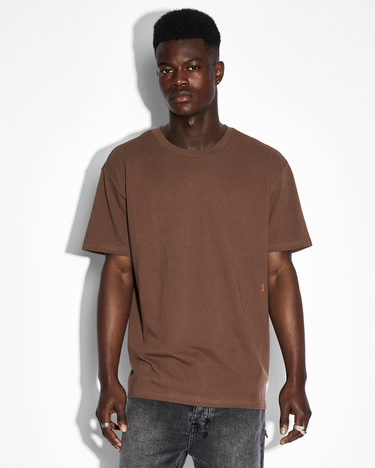 Mens 4x4 Biggie Ss Tee Brown Oversized Tees - Brown