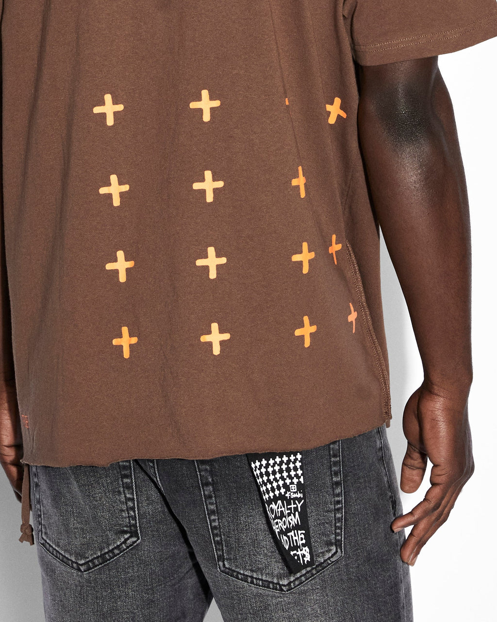 Mens 4x4 Biggie Ss Tee Brown Oversized Tees - Brown