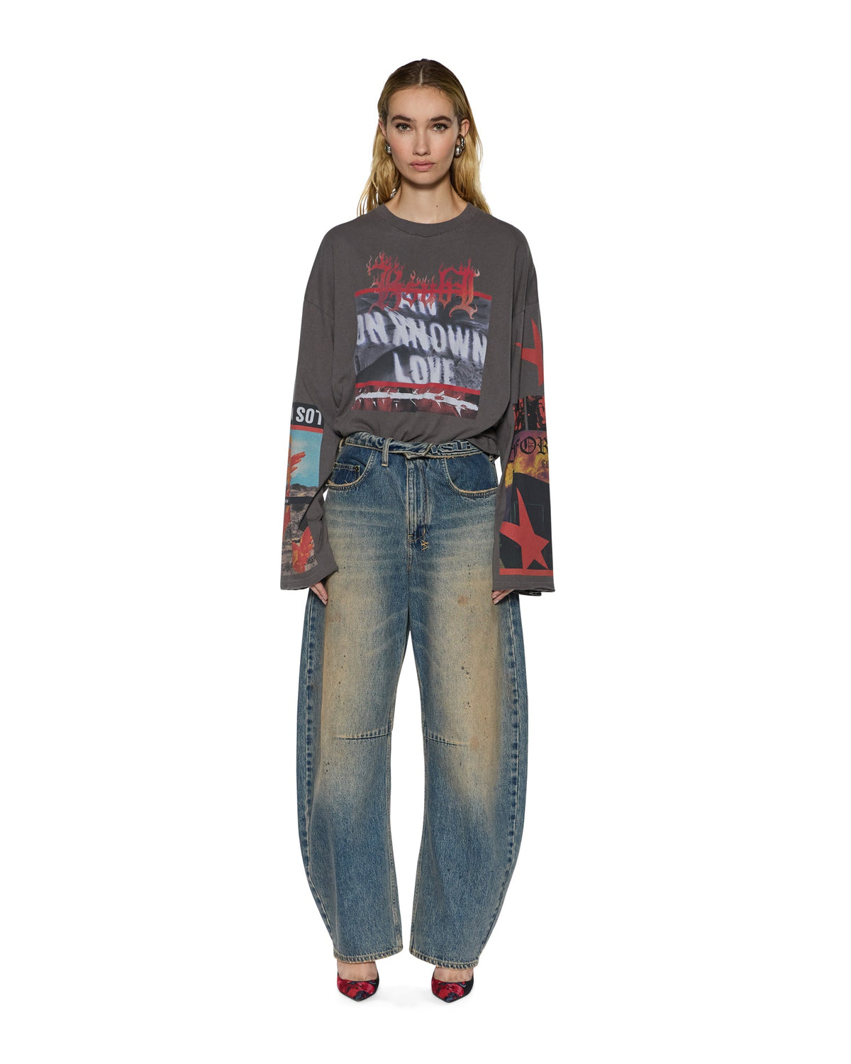 WOMENS BARREL JEAN DUNE DENIM JEANS
