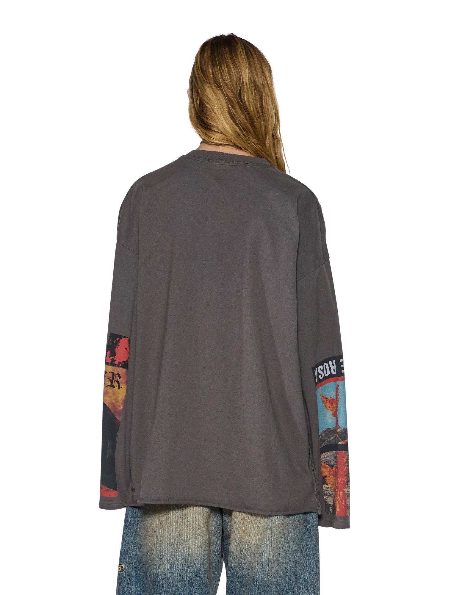 WOMENS  ALTAR LS BOYFRIEND TEE CHARCOAL OVERSIZED TEES