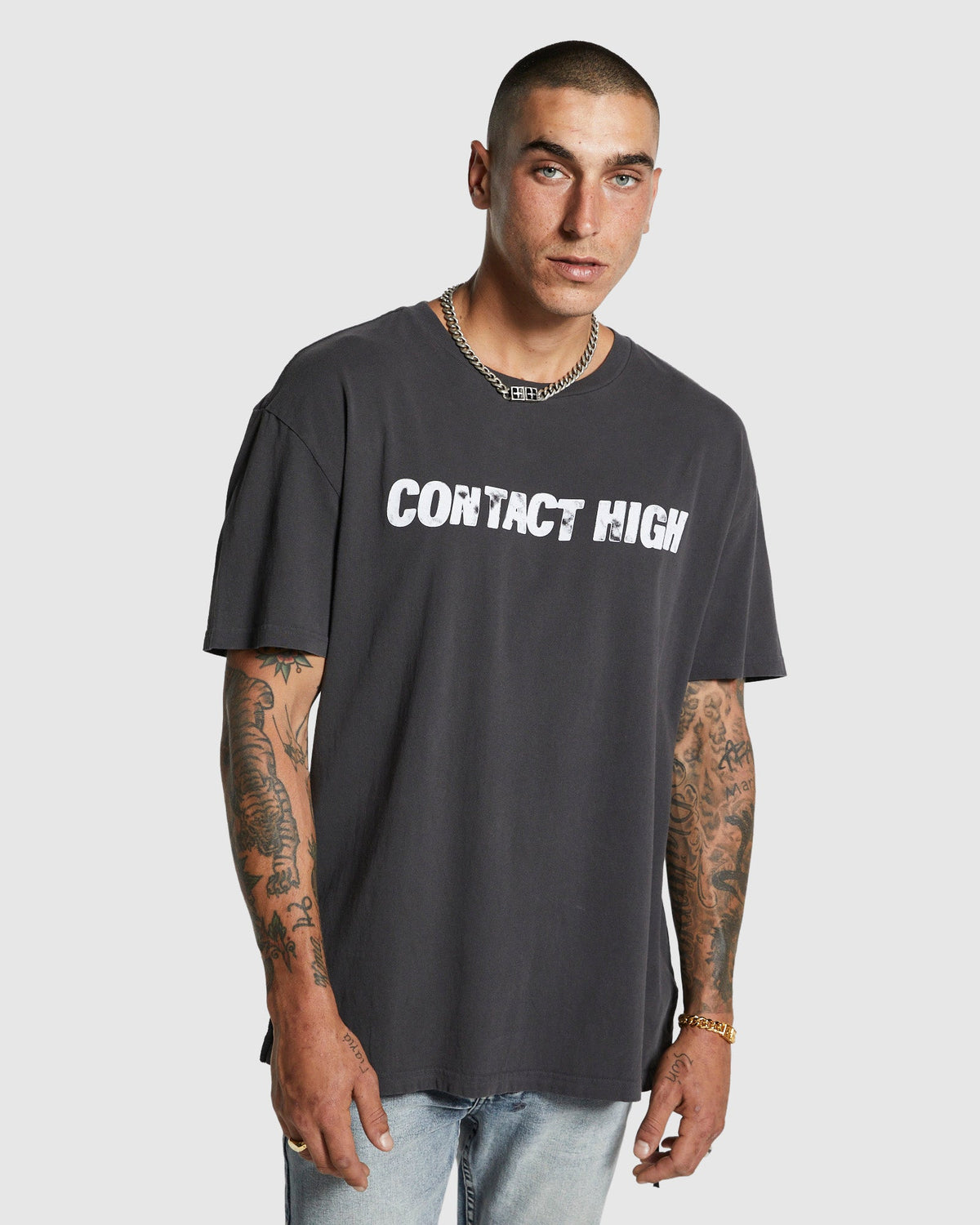 MENS CONTACT BIGGIE SS TEE FADED BLACK TEES