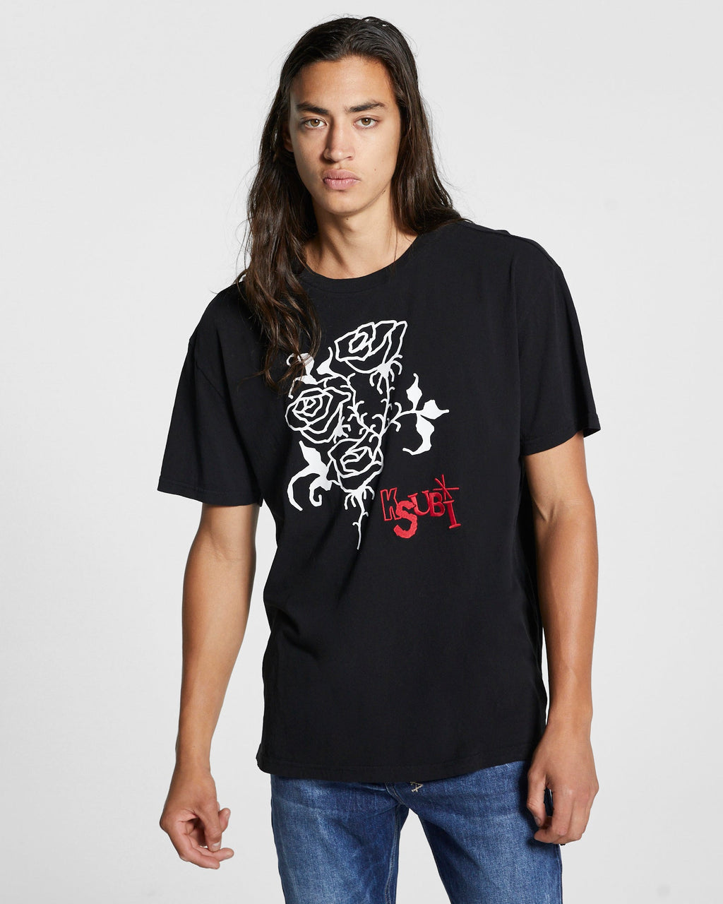 MENS ROSE BIGGIE SS TEE JET BLACK TEES