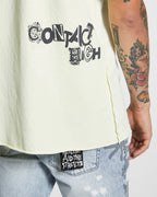 Mens Turbo Rose Biggie Ss Tee Lemon Oversized Tees - Yellow