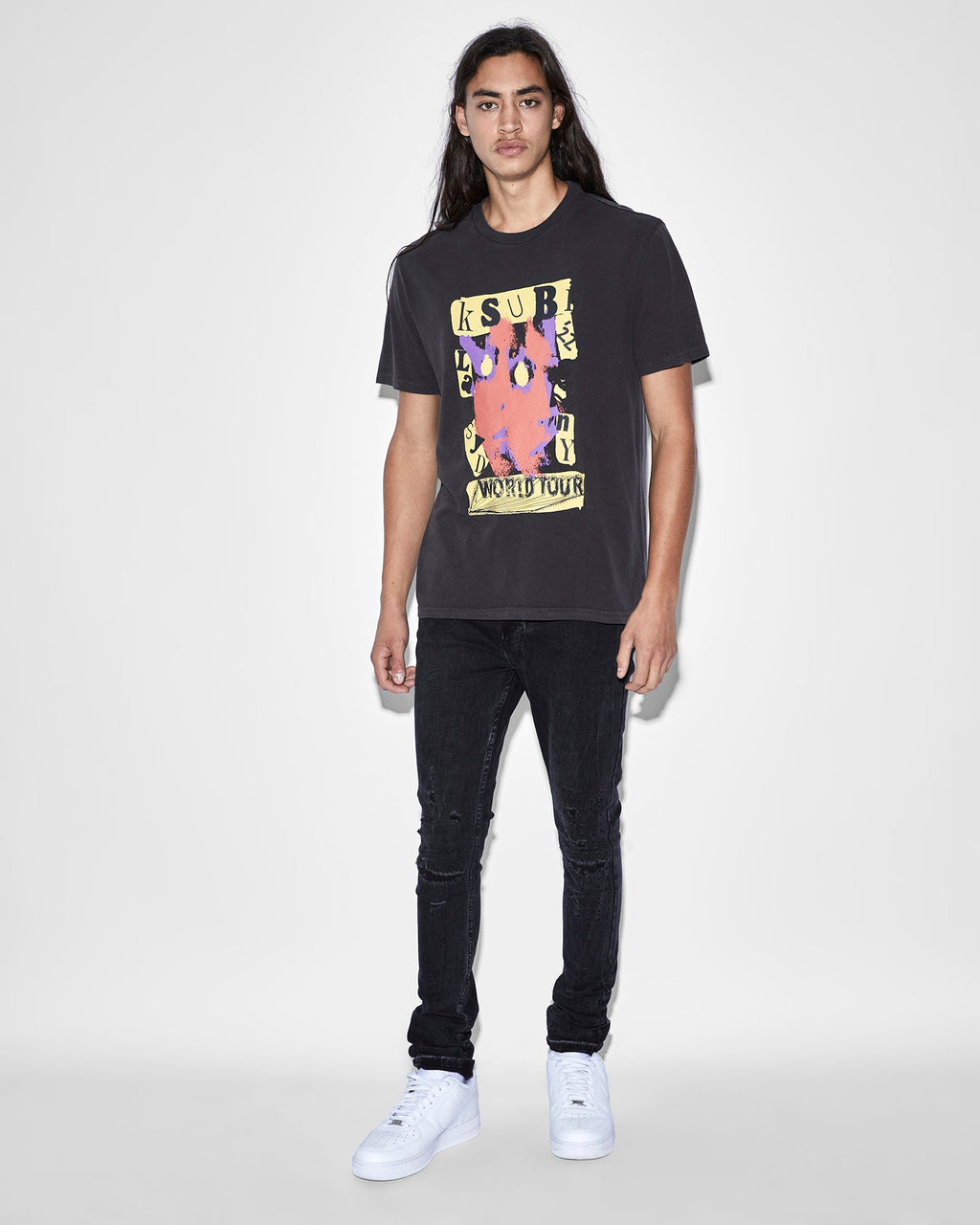 MENS DEVIL KASH SS TEE FADED BLACK TEES