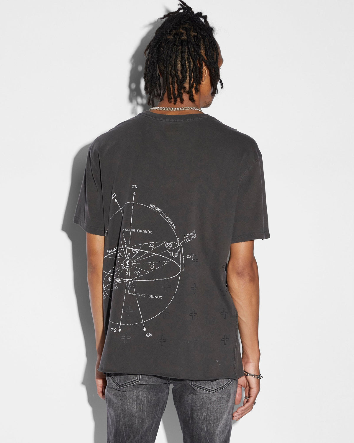 Mens Diagrams Biggie Ss Faded Black Oversized Tees - Black