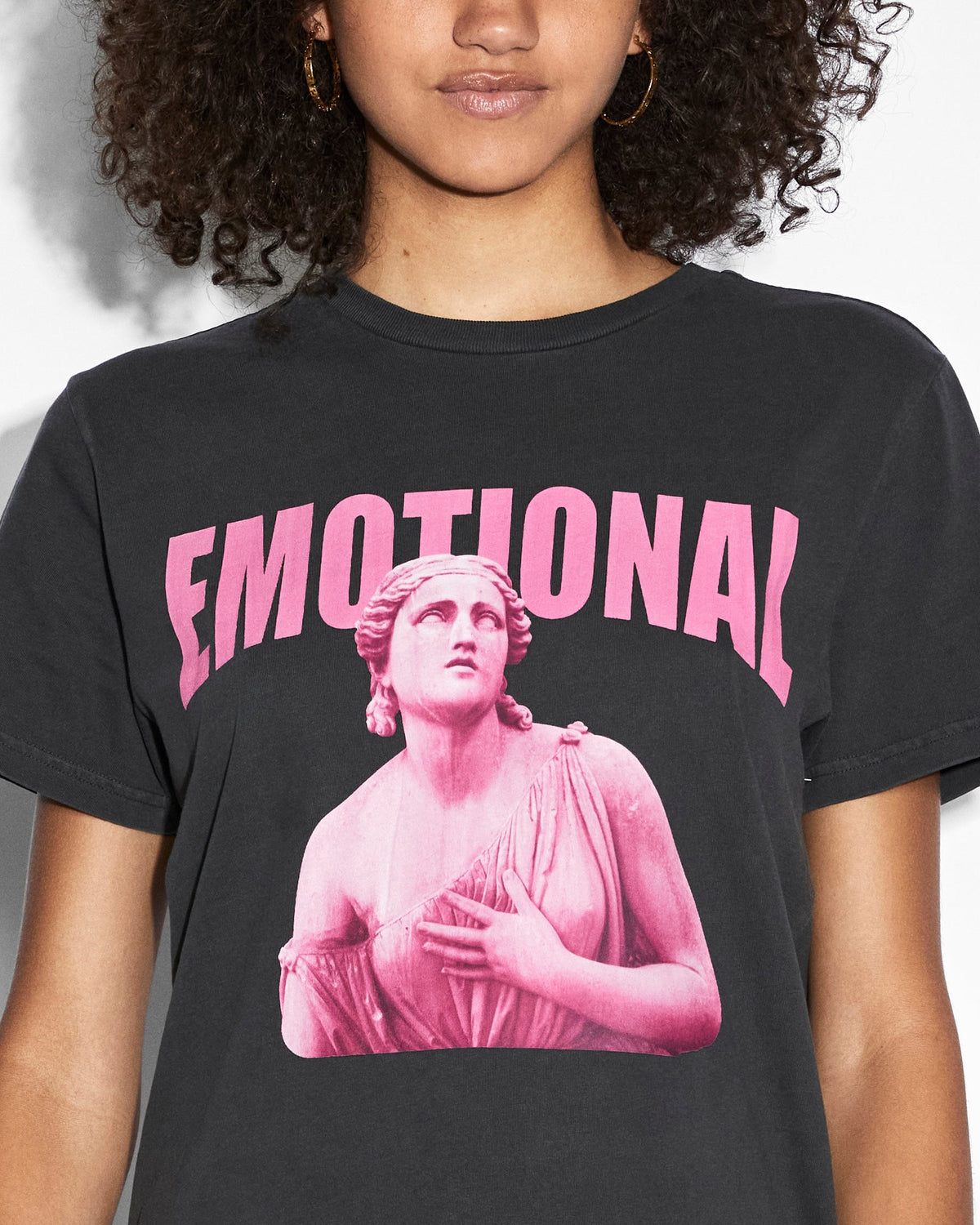 Womens Emotions Oh G Ss Tee Charcoal Oversized Tees - Grey