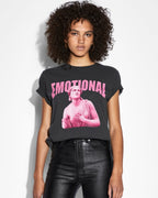 Womens Emotions Oh G Ss Tee Charcoal Oversized Tees - Grey