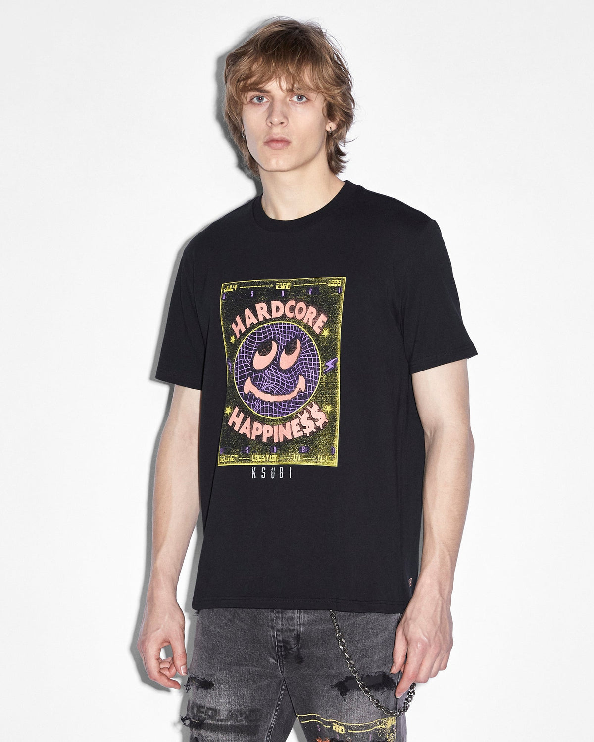 Mens Hardcore Kash Ss Tee Jet Black Regular Tees - Black