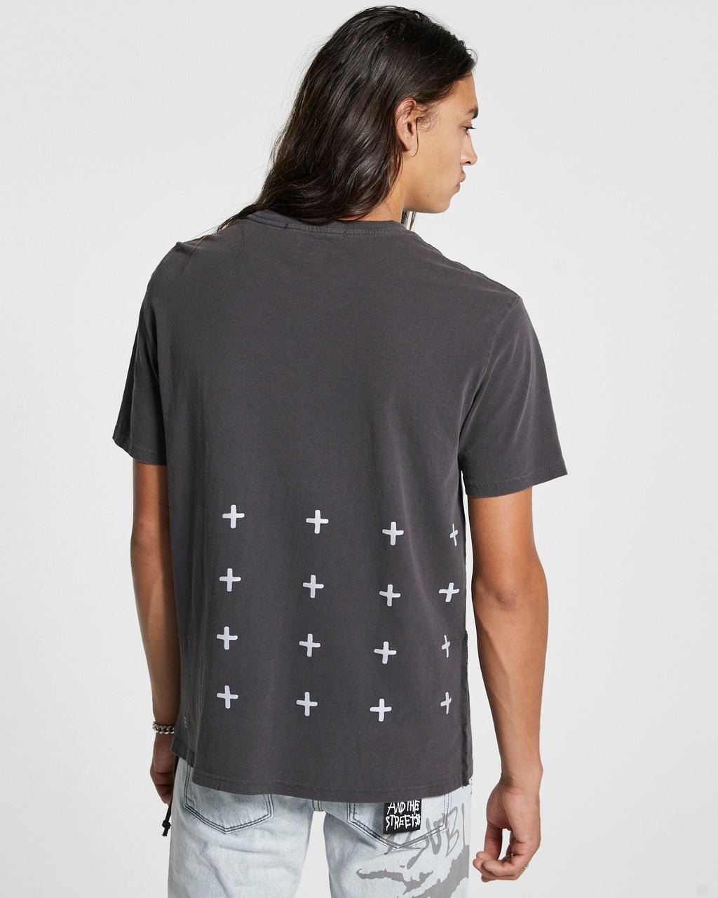 Mens Ekstacy Kash Ss Tee Faded Blac Regular Tees - Black