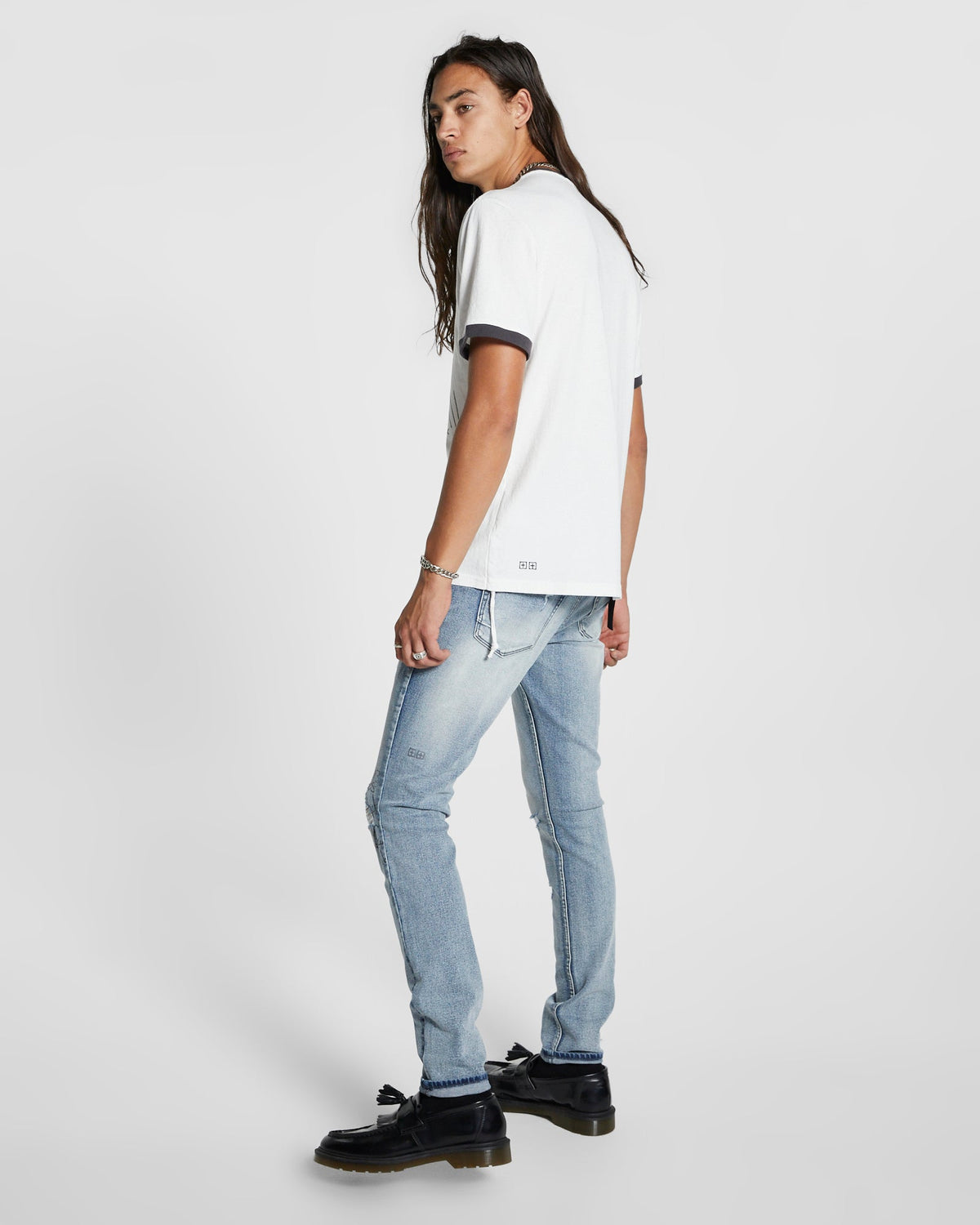 MENS SEXE  KASH SS RINGER TEE WHITE TEES