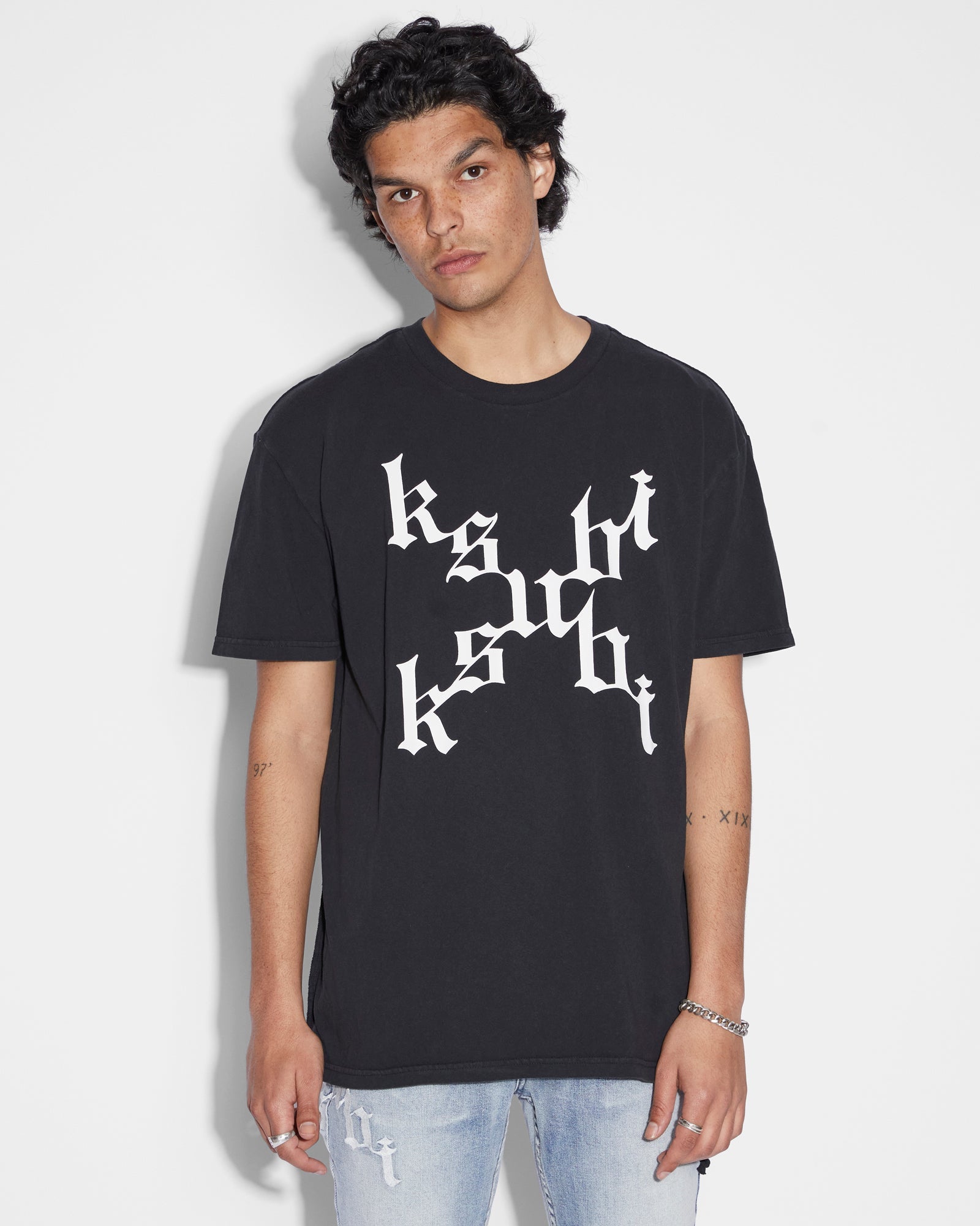 MENS KULT BIGGIE SS TEE JET BLACK OVERSIZED TEES