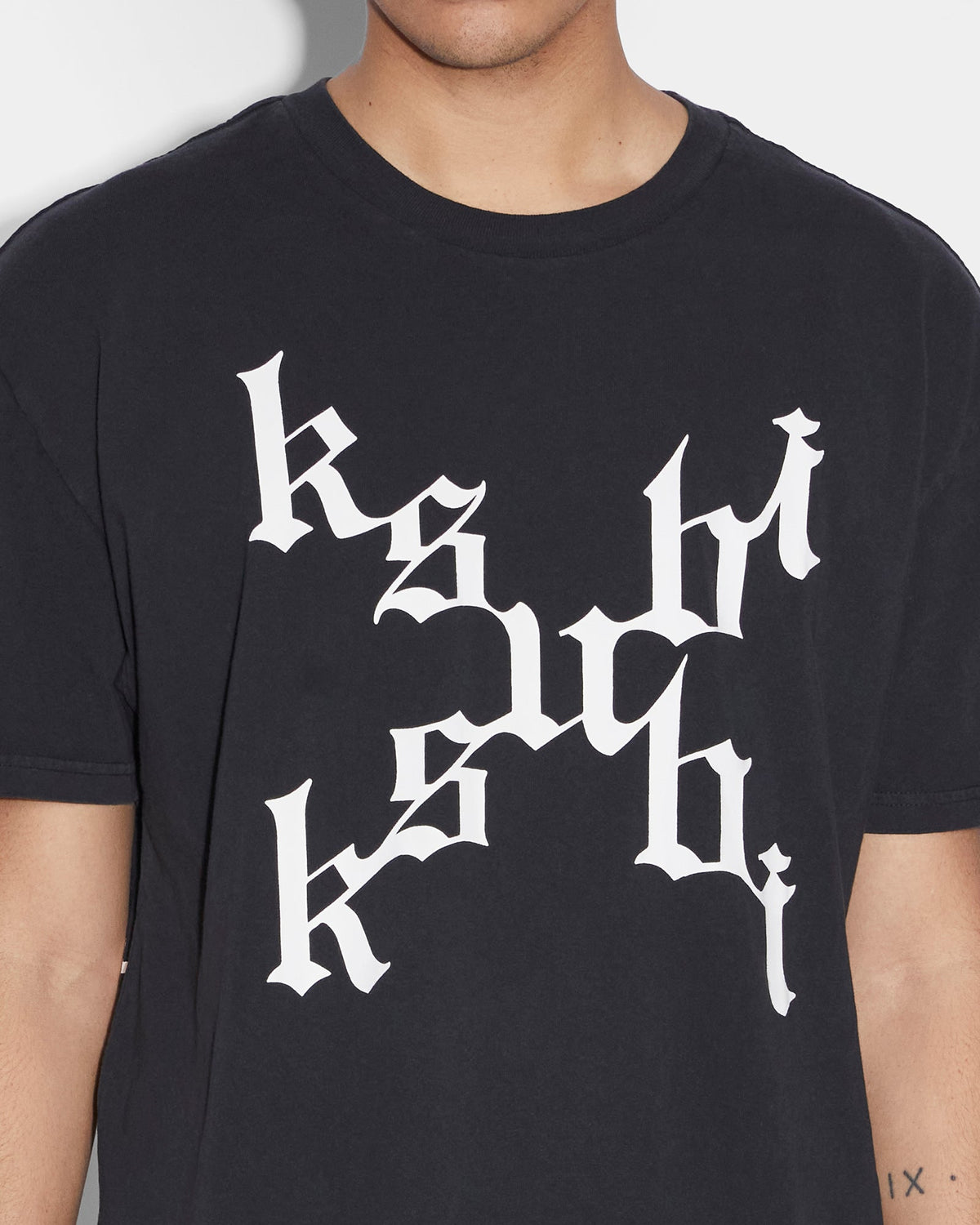 Mens Kult Biggie Ss Tee Jet Black Oversized Tees - Black