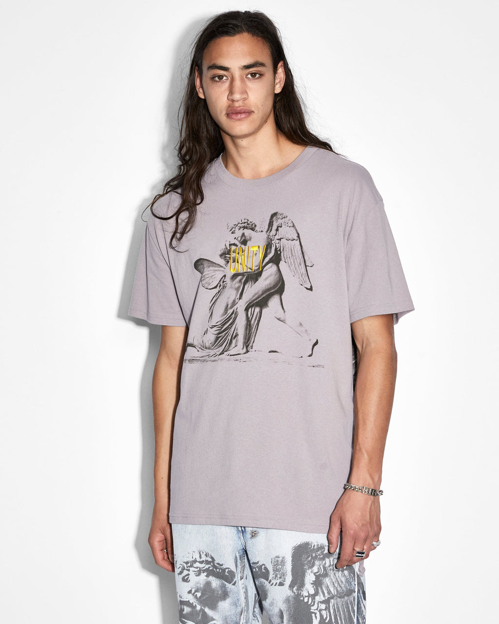 Mens Lovesik Biggie Ss Tee Silt Oversized Tees - Grey