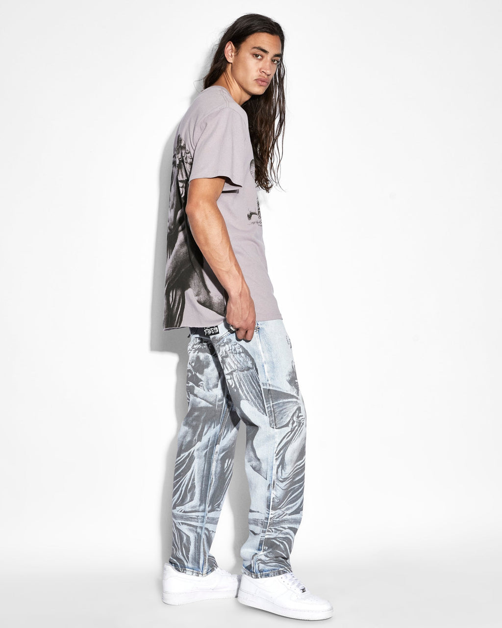 Mens Lovesik Biggie Ss Tee Silt Oversized Tees - Grey