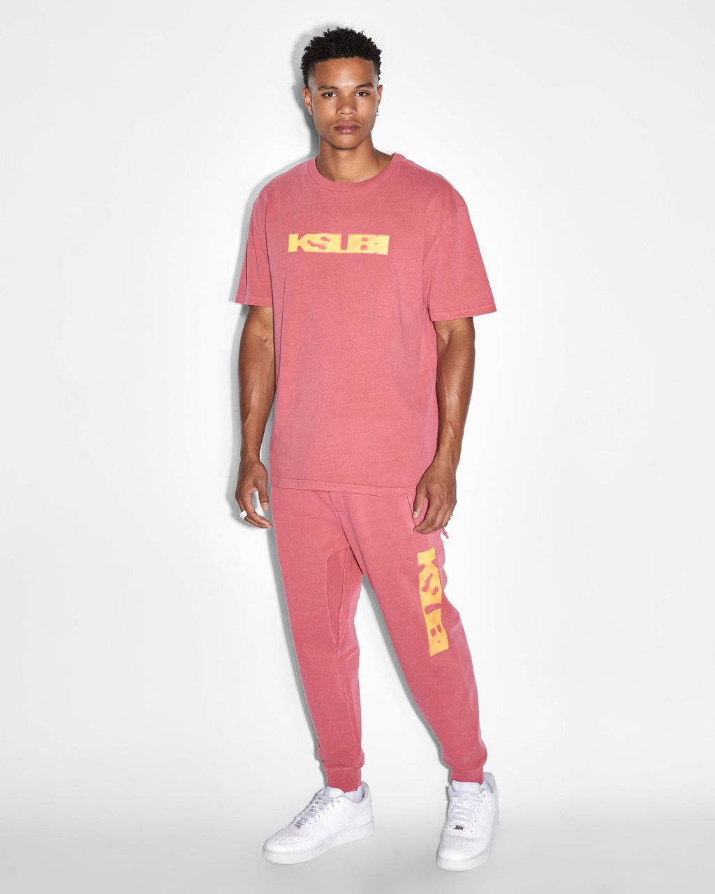 Mens Pixel Sign Restore Trak Sundown Relaxed Pants - Red