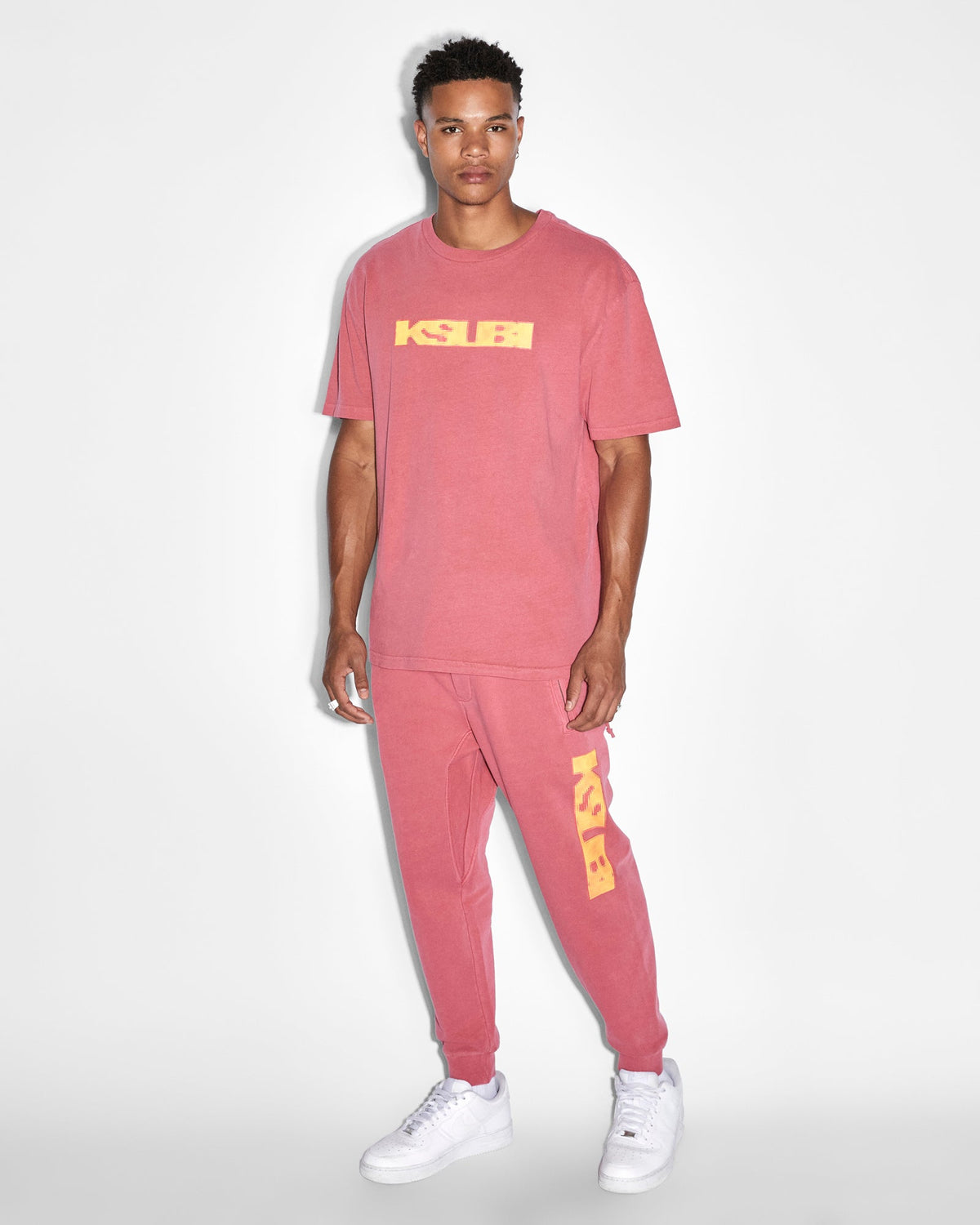 Mens Pixel Sign Restore Trak Sundown Relaxed Pants - Red