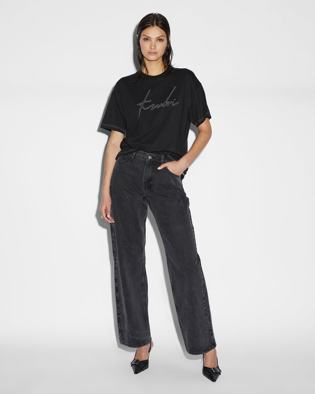 WOMENS LOW RIDER CARPENTER FALLEN DENIM JEANS