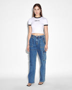 WOMENS LOW RIDER RECALL CARGO DENIM JEANS