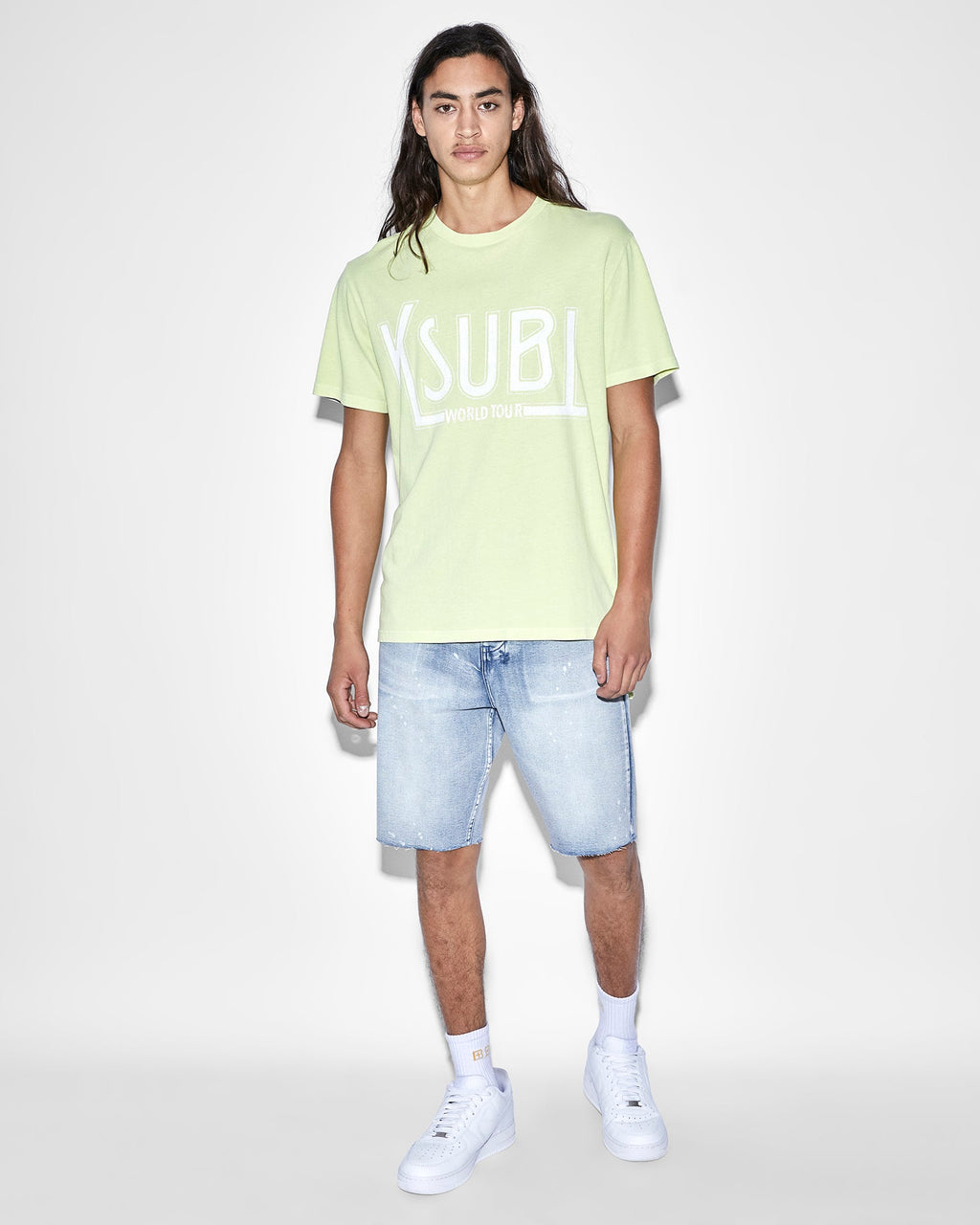 Mens Ticket Kash Ss Tee Acid Regular Tees - Green