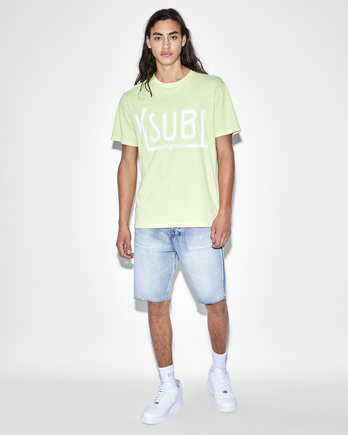 Mens Ticket Kash Ss Tee Acid Regular Tees - Green