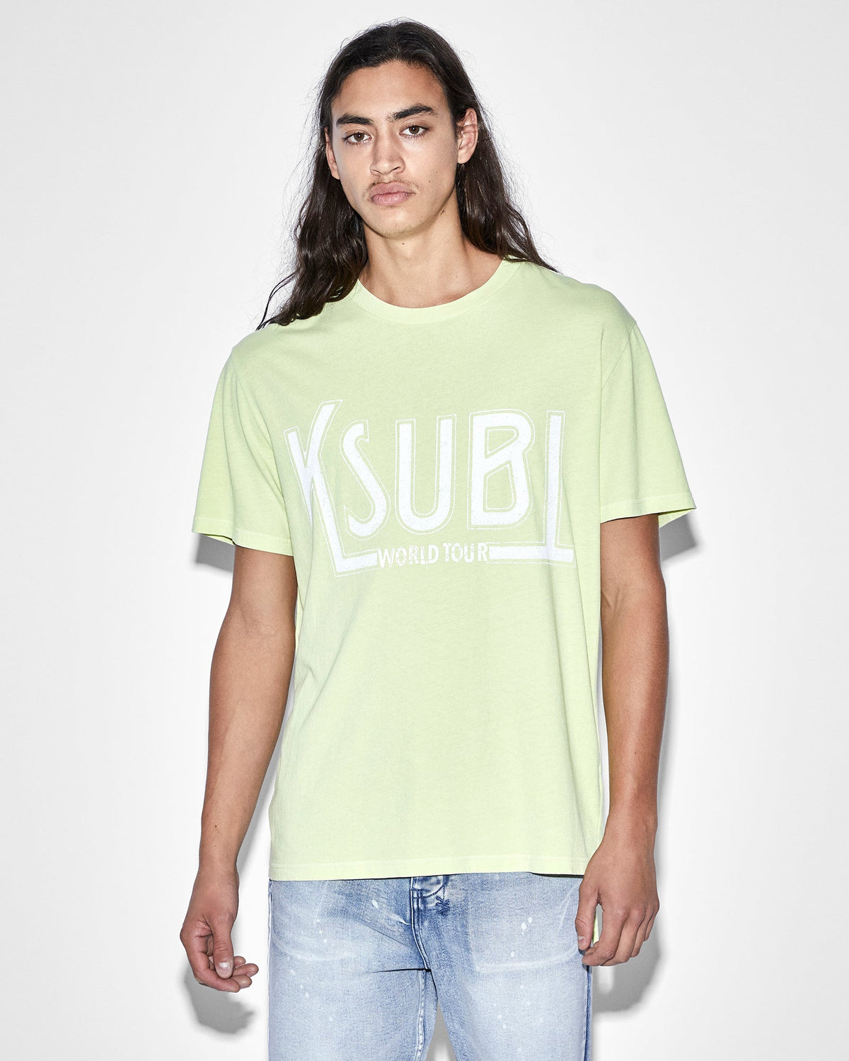 Mens Ticket Kash Ss Tee Acid Regular Tees - Green