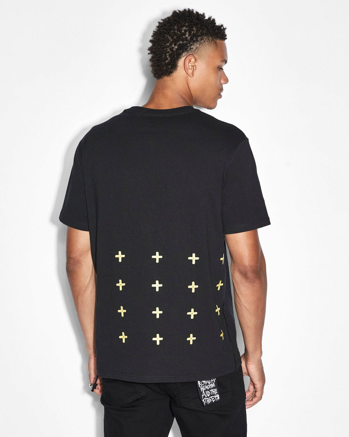 Mens Token Kash Ss Tee Jet Black Regular Tees - Black