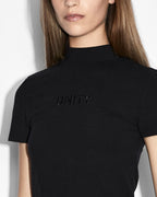 Womens Unity Mock Baby Ss Tee Black Fitted Tees - Black