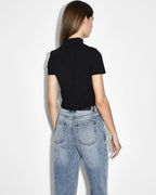 Womens Unity Mock Baby Ss Tee Black Fitted Tees - Black