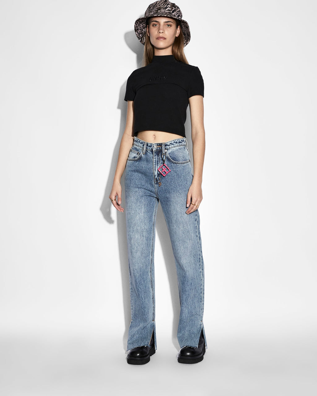 Womens Unity Mock Baby Ss Tee Black Fitted Tees - Black