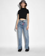 Womens Unity Mock Baby Ss Tee Black Fitted Tees - Black