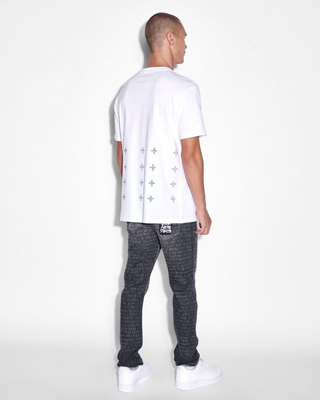 MENS WHITENOISE KASH SS TEE SPACE WHITE TEES