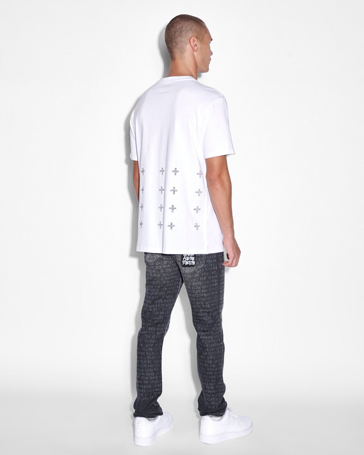MENS WHITENOISE KASH SS TEE SPACE WHITE TEES