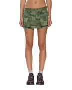 WOMENS MICRO MINI CARGO SKIRT HASH CAMO SKIRTS