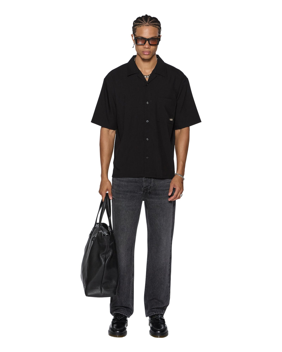 MENS HAZLOW BLACK ROKK DENIM JEANS