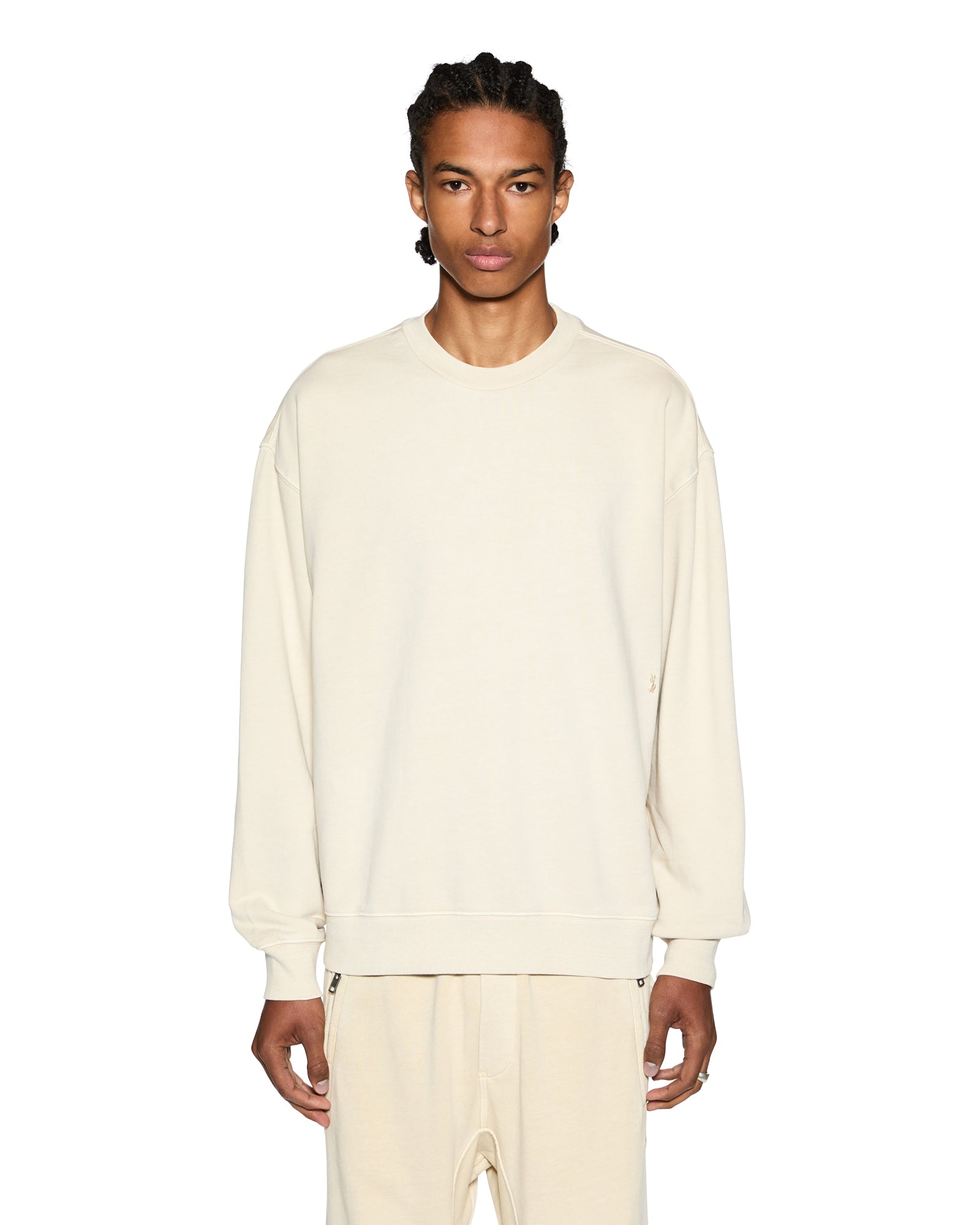 MENS  4 X 4 BIGGIE CREW DESERT OVERSIZED FLEECE