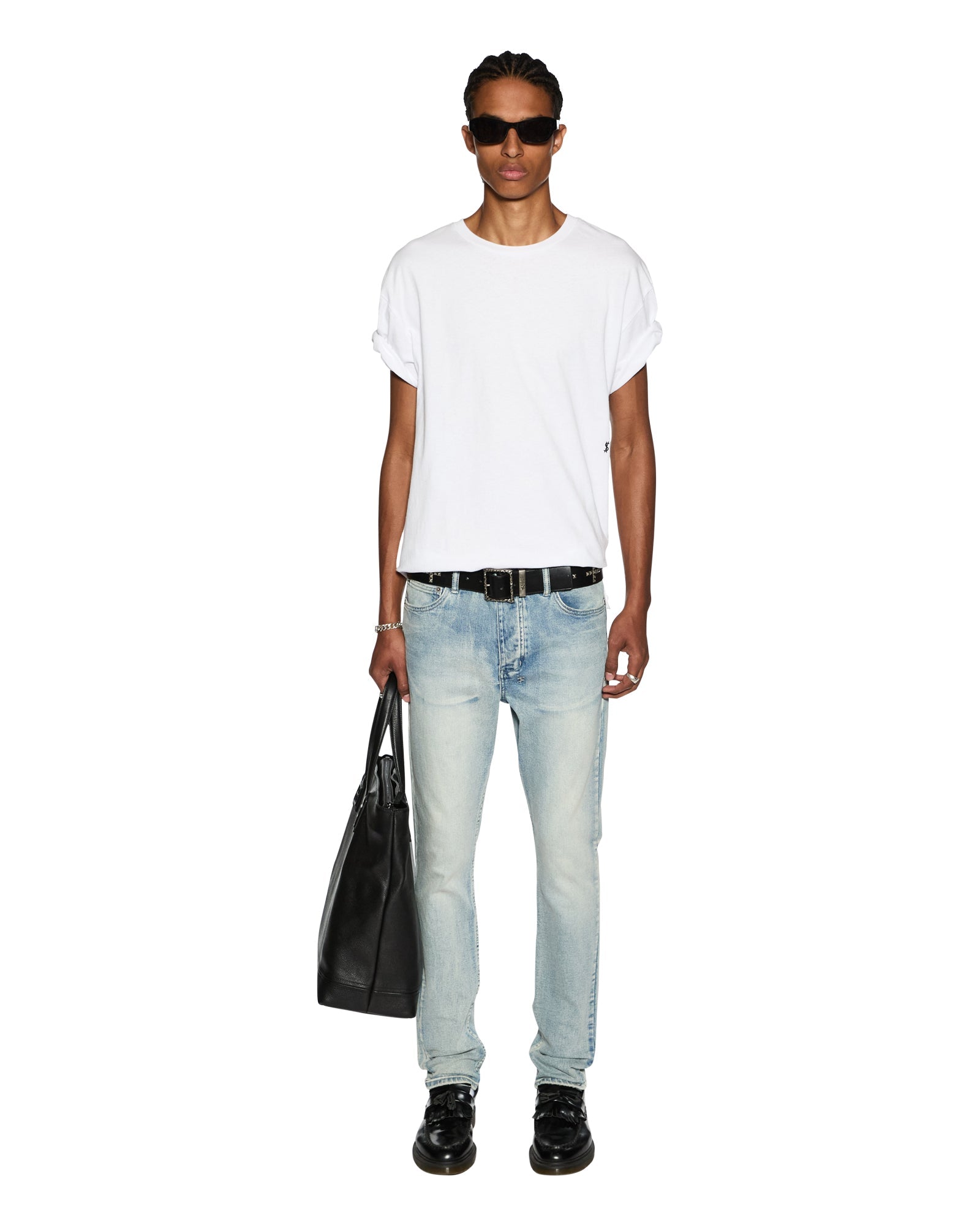 MENS  4 X 4 BIGGIE SS TEE OPTIC WHITE OVERSIZED TEES