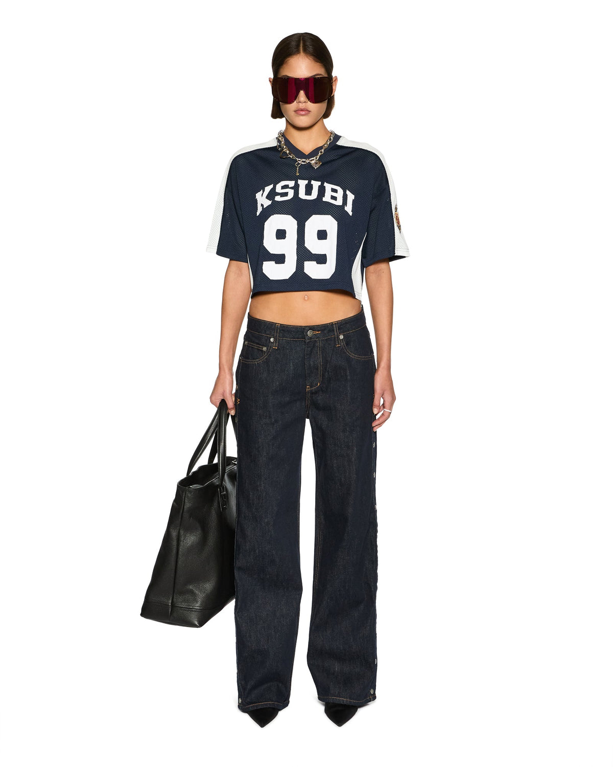 99 SS CROP JERSEY NAVY