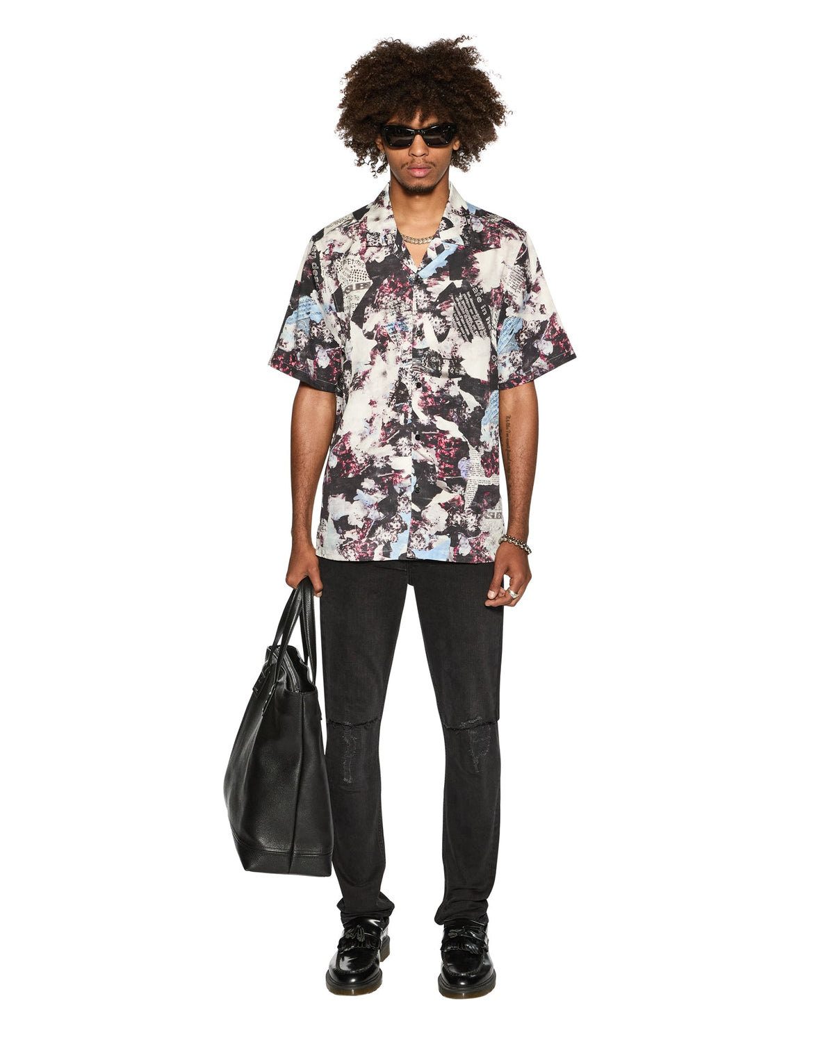 Mens Chop Up Resort Ss Shirt Multi Regular Shirts - Multi Colour