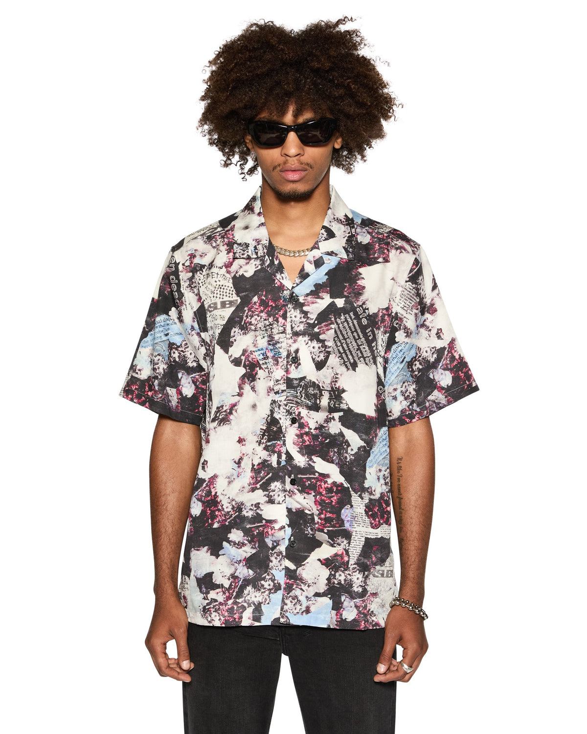 Mens Chop Up Resort Ss Shirt Multi Regular Shirts - Multi Colour