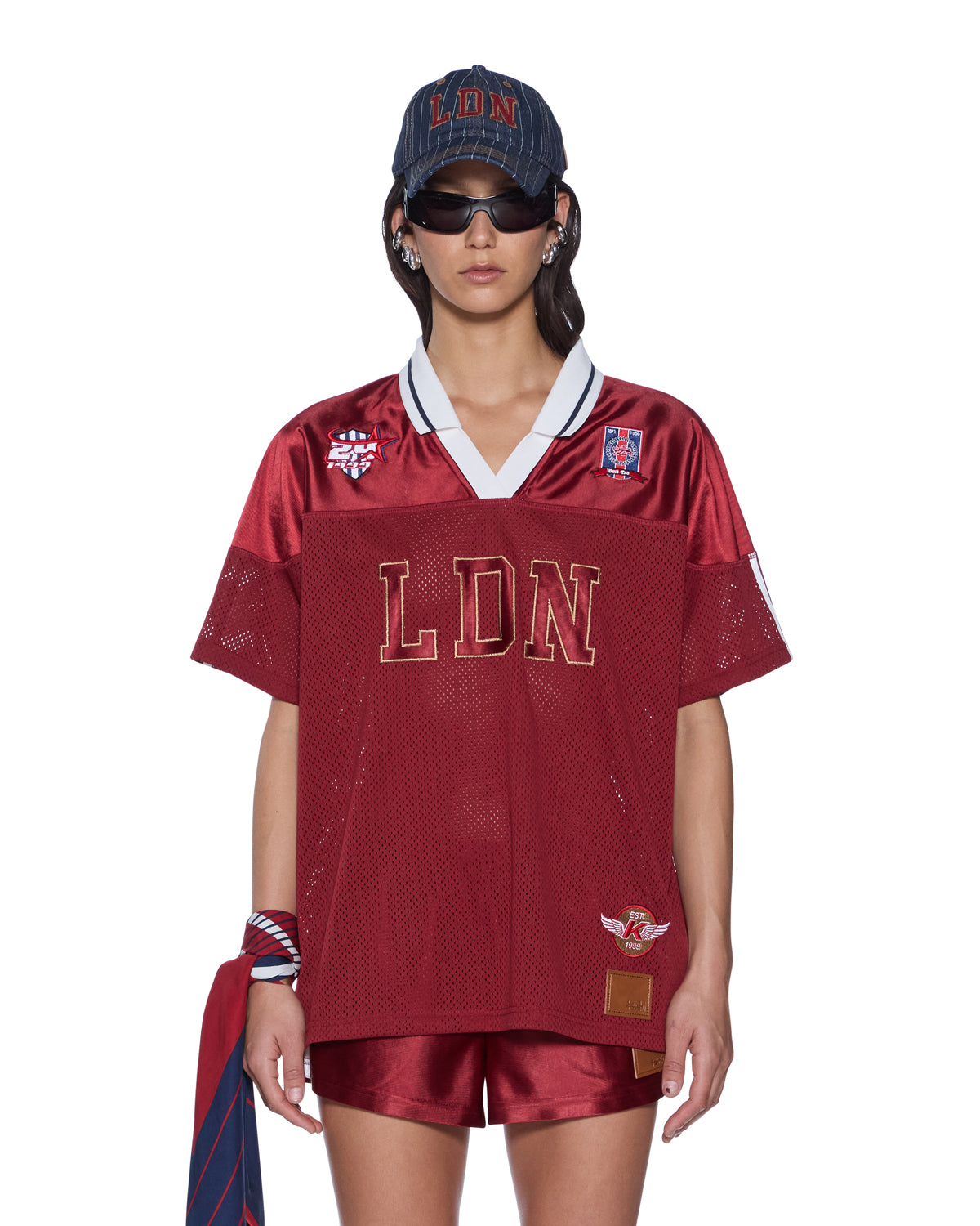 WOMENS LDN BOYFRIEND SS JERSEY GARNET FASHION TOPS