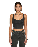 WOMENS DAUPHINE BUSTIER SHADOW FASHION TOPS