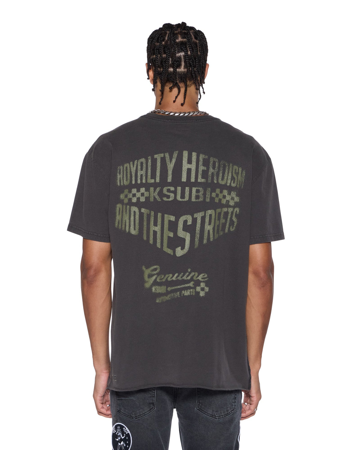 Mens Garage Biggie Ss Tee Faded Black Oversized Tees - Black