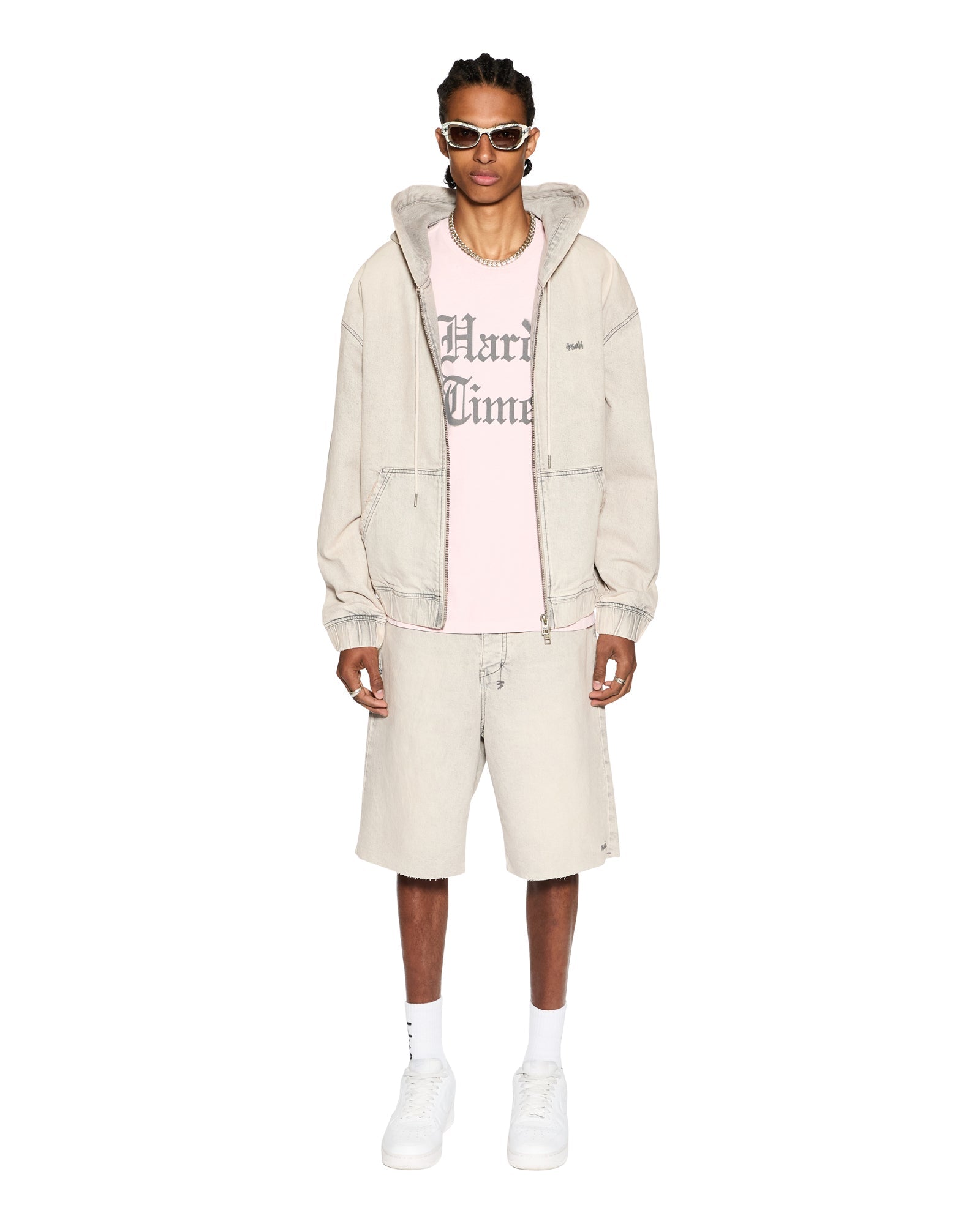 MENS  ZIPPED DENIM HOODIE PLUTO OVERSIZED JACKETS