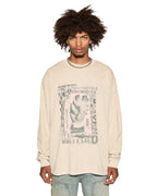 Mens Idols Ekcess Ls Tee Toner Oversized Tees - Tan